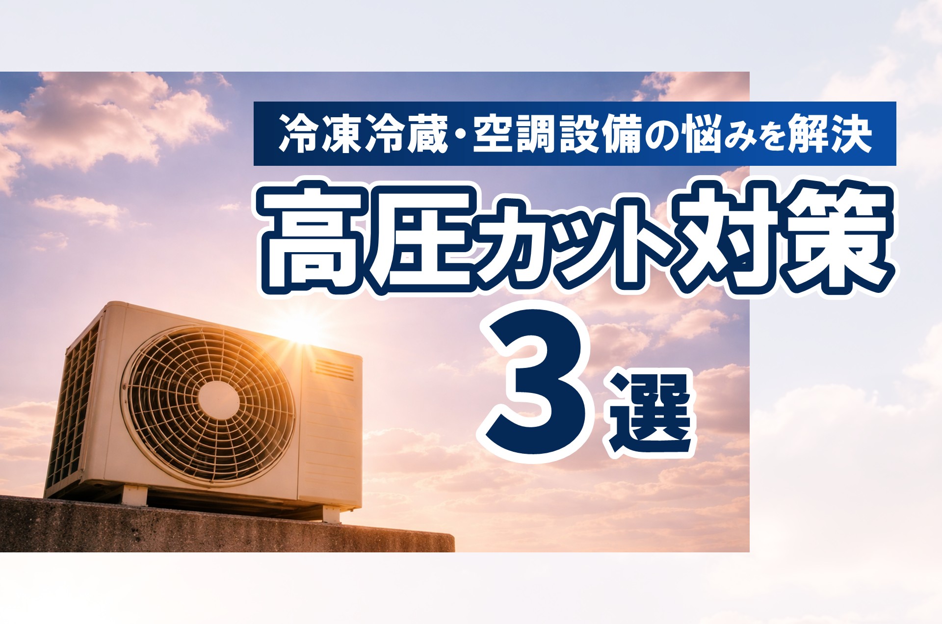 近年の猛暑で冷蔵冷凍設備・空調がピンチ？高圧カット対策３選